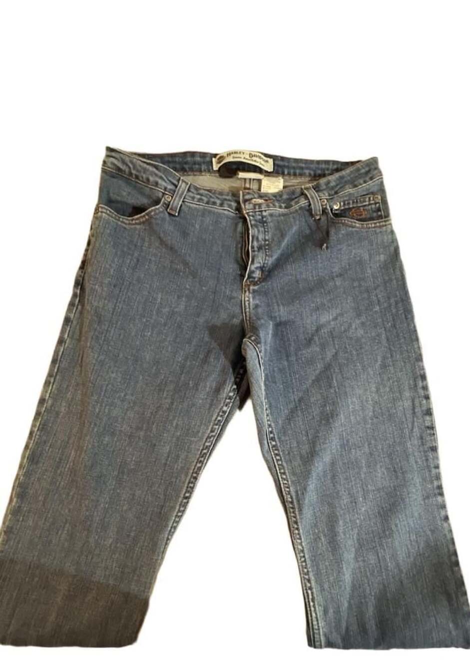 Harley-Davidson Jeans Size 10 Tall Blue Denim Cotton Stretch MotorClothes